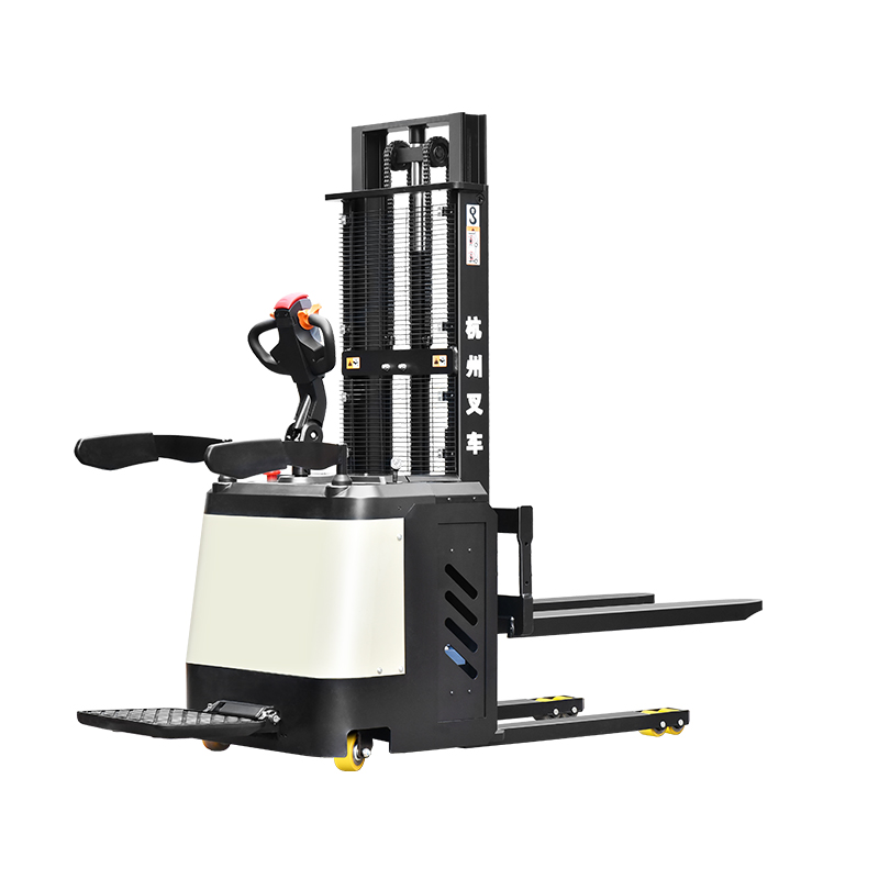 Angkat Stacker Pallet Listrik Stand-on 2 Ton 3m